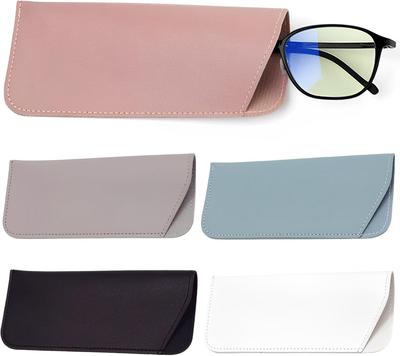 Pack of 5 Portable Soft Leather Glasses Storage Bag Scratch-resistant Sunglasses Glasses Case 175mm * 75mm