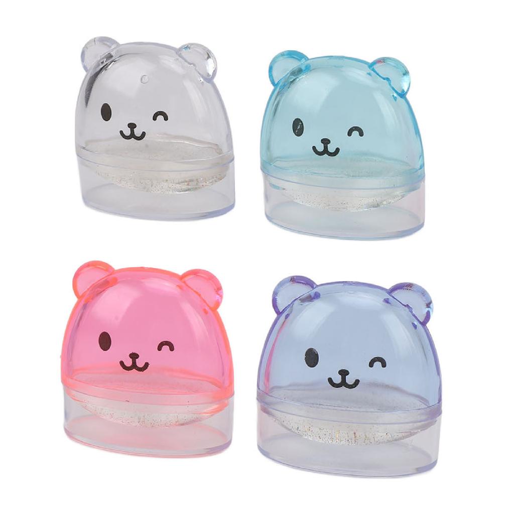 4pcs Nail Art Silicone Stamp Set Cute Bear Transfer Printing Tools Multifunctional French Nail Stamp for Manicure