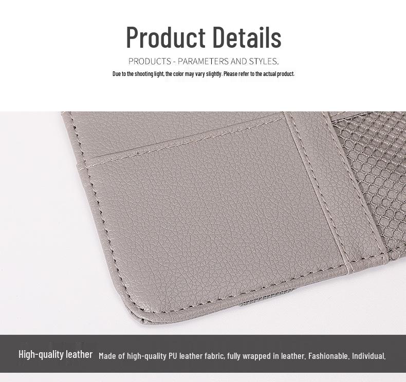 Multi-Functional Car Sun Visor Organizer: Card Holder, License & Receipt Keeper, Cable Storage, Glasses Clip