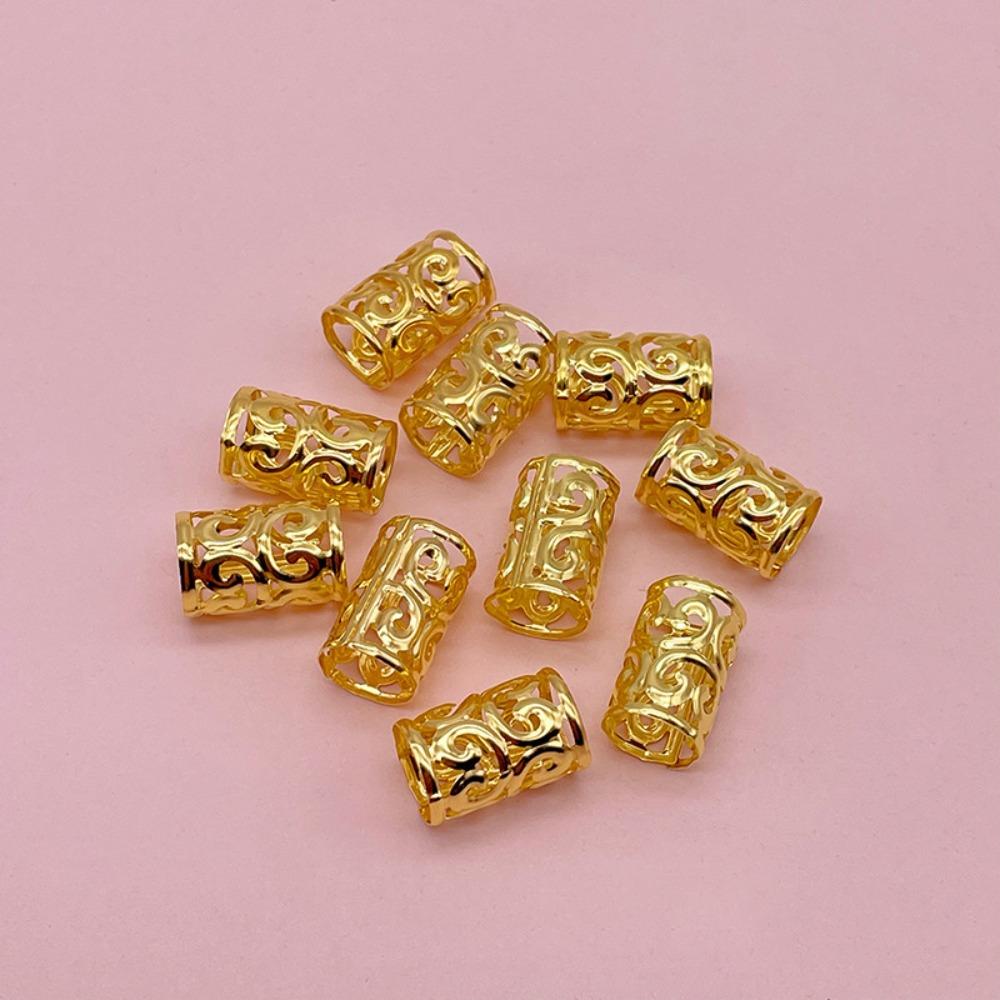 200pcs Metal Cuff Clips Dreadlocks Beads Dread Locks Hair Braid Tubes Hollow Out Hair Ring Men