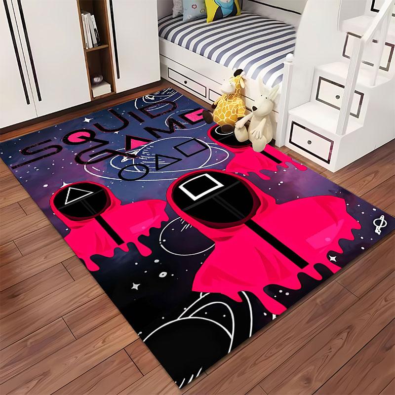 Squid Game Design Space Carpet suitable as a non-slip mat for the living room or bedroom sofa