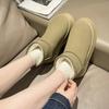 Thick-soled Tide and Snow Boots for Women's Autumn and Winter New Velvet Warm Lazy One-pedal Bread Cotton Shoes