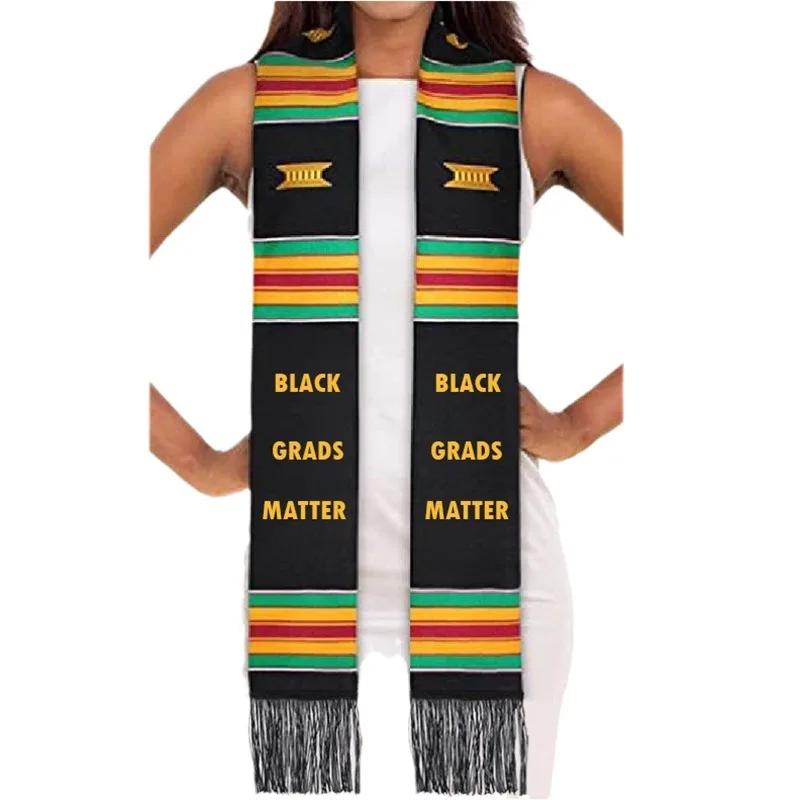 

Double Layered Tassel Black Shawl Satin Graduation Ribbon Adult Men s Women s Ceremonial Scarf Honor Shoulder Strap Decoration