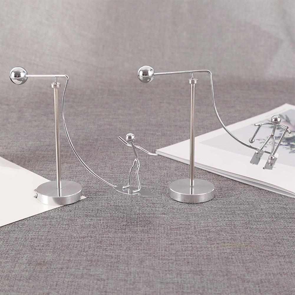 Stainless Steel Balance Ball Toy Creative Pendulum Cradle Iron Man Ornaments Decompression Desk Toy Early Education Tools Gifts