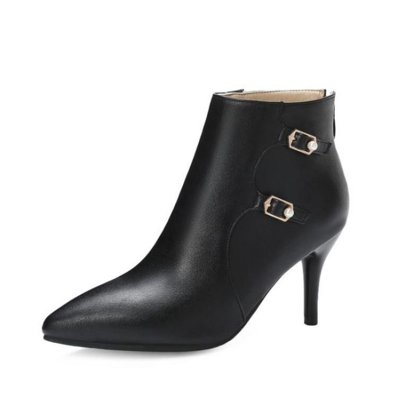 Sexy Women's Boots Ankle Fashionable Pointed and Slim Heeled European and American Style Short Boots 8.5CM Stiletto Women Shoes