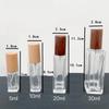 5/10/20/30ml Portable Glass Spray Bottle Beech Lid Perfume Bottle Walnut Cover Empty Bottle Sample Vial Cosmetic Container
