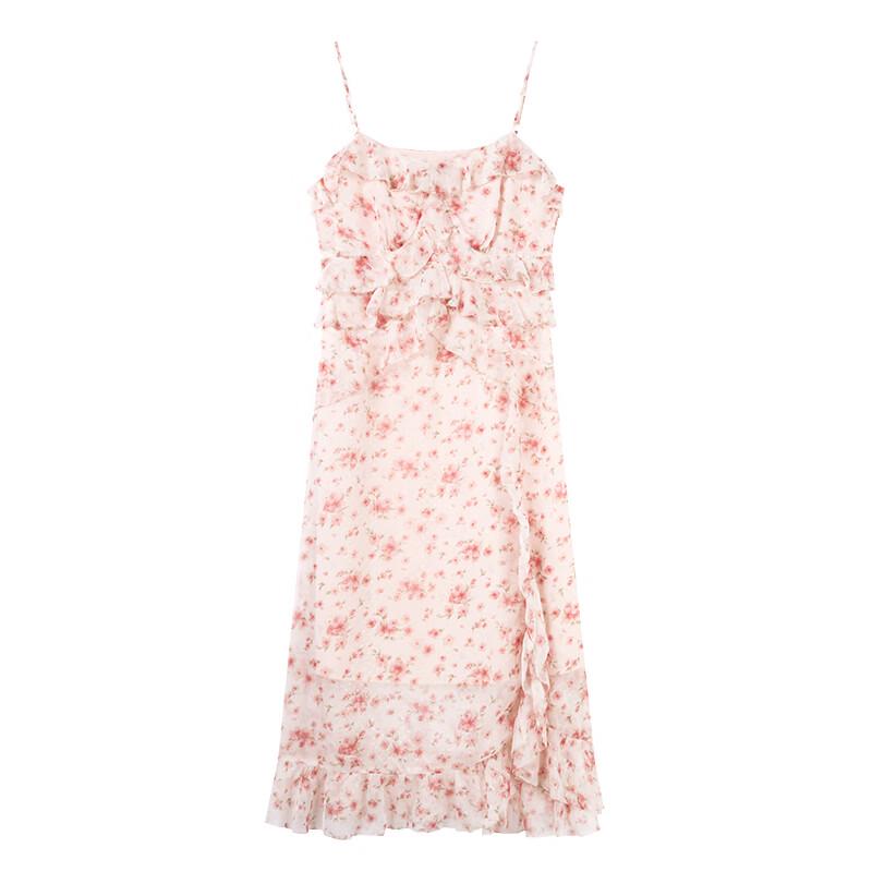 Fairy Ruffle Floral Chiffon Camisole Dress