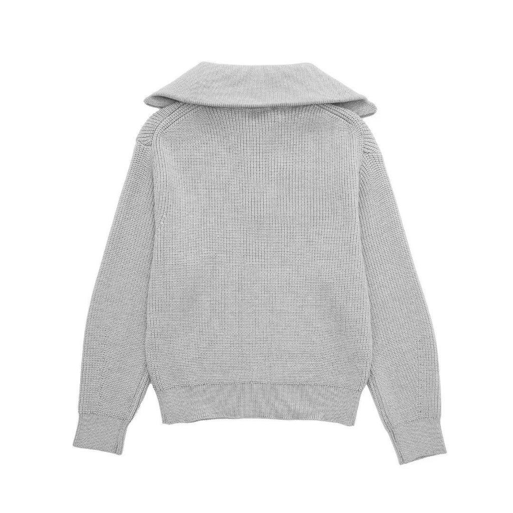 NSSF Women's Striped Wool Half-Zip Pullover - 2024 Autumn/Winter Fashion with Lapel.