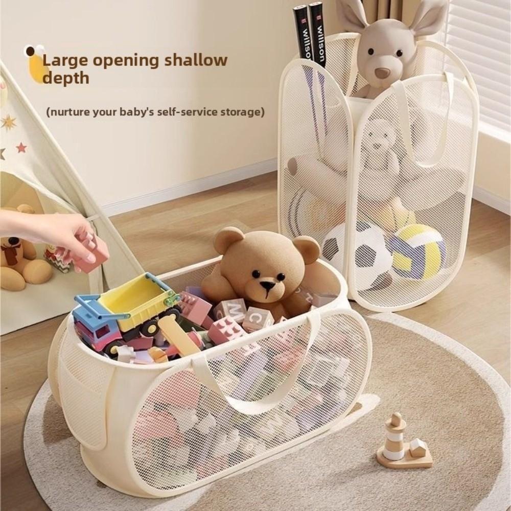 with Handle Doll Storage Basket Sub Block Design Stuffed Toys Organizer  Household Use