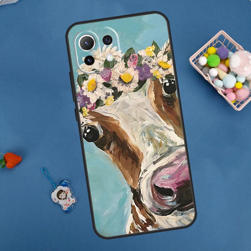 Cute Cartoon Cow Case For Xiaomi 13 14 15 Ultra 11T 12T 13T 14T Pro POCO X7 Pro X3 X5 X6 M6 F5 F6 Pro Cover
