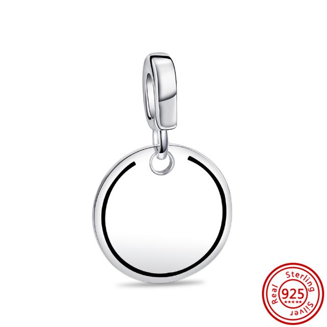 925 Silber Charm Herz Runder Stecker Medaillenanhänger Double Link Mini Dangle Fit Original Me Charms Armbänder Schmuck