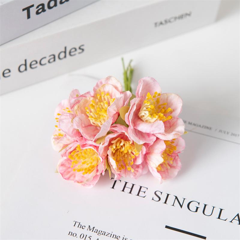 Peony Silk Flowers Simulation Small Tea Flowers Fake Flowers DIY Flower Ball Handmade Wreath Decoration Small Bouquets Shooting Props Fake Flowers
