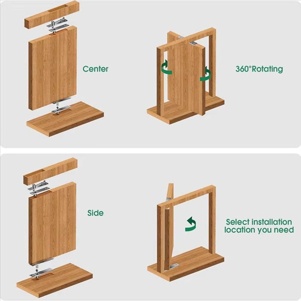 360-degree Rotating Door Pivot Hinge System Heavy Duty Door Shaft Hidden Axis  Closet