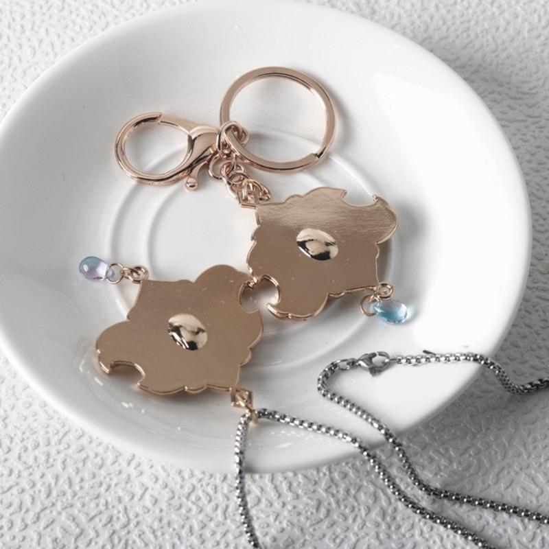 Fashionable Sturdy Alloy Necklace Keychain Inspire by Genshin Characters Decoration for Cosplay and Daily Wear