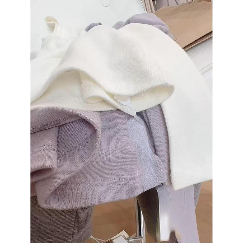 Purple French Style Brushed Long Sleeve Round Neck Women's T-Shirt - Spring/Autumn Elegant Base Layer