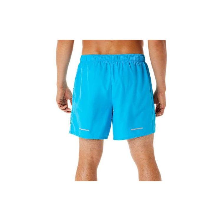 Asics Pánské ležérní šortky s potiskem loga, puntíkované, šněrovací, se středním pasem, spodní díl, ostrovní modrá, výkonná černá 2011C835-403