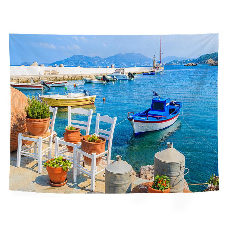VIKAMA Atmospheric Landscape Tapestry Bedroom  Living Room Sofa Backdrop Guesthouse  Dormitory Decorative Hanging Tapestry