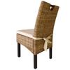 Dining Chairs - vidaXL - Set of 4 - Kubu Rattan - Mango Wood - Contemporary Style