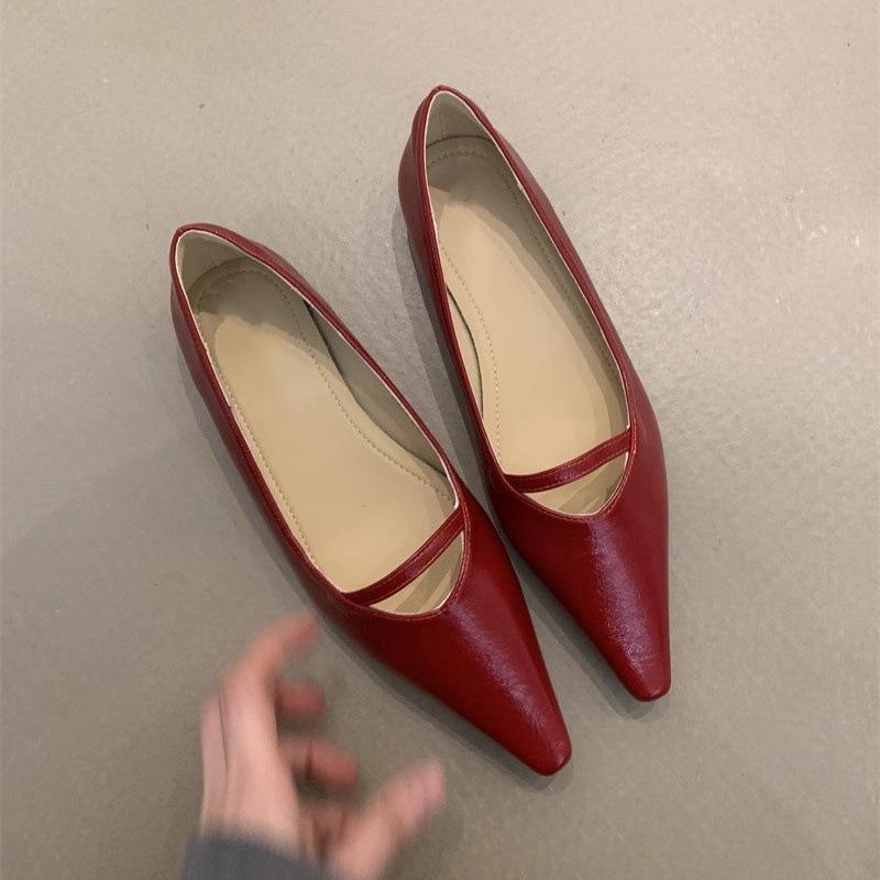 Gentle Single Shoes New Sweet Temperament Elegant Pointed Shallow Mouth Flat Shoes
