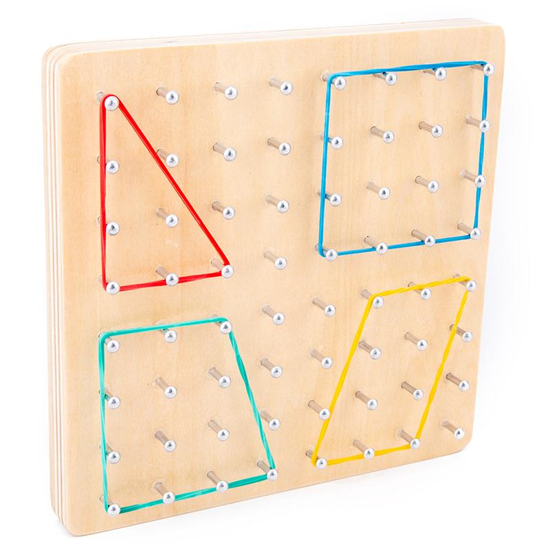 Montessori Baby DIY Puzzle Creative Toy Geometry Graphics Rubber Nail Boards with Cards Math Educational Toys for Children Kids