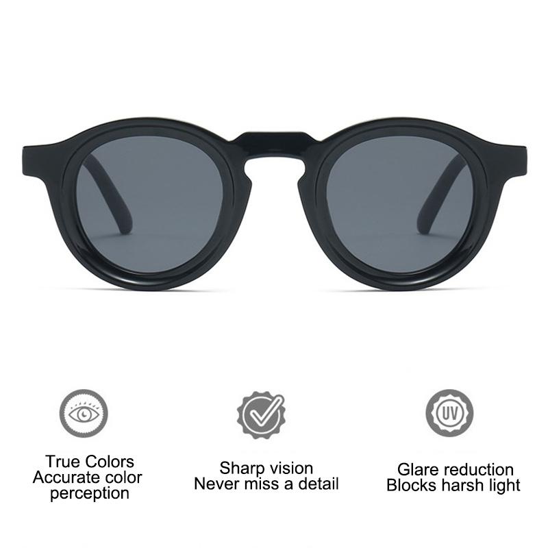 Round Small-Frame Premium Unisex Sunglasses Fashionable Uv Protection Shades