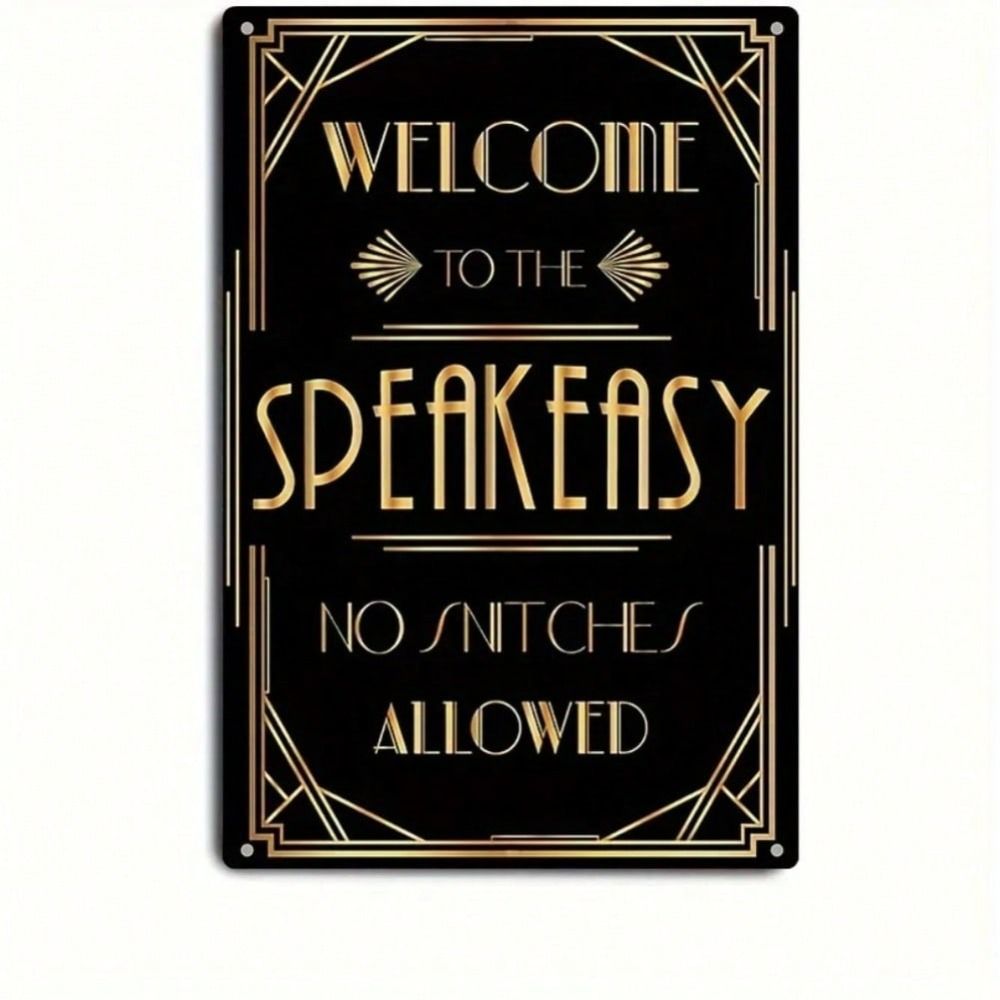 Винтажный металлический настенный плакат Добро пожаловать в Speakeasy Bar Декор Черный Золотой