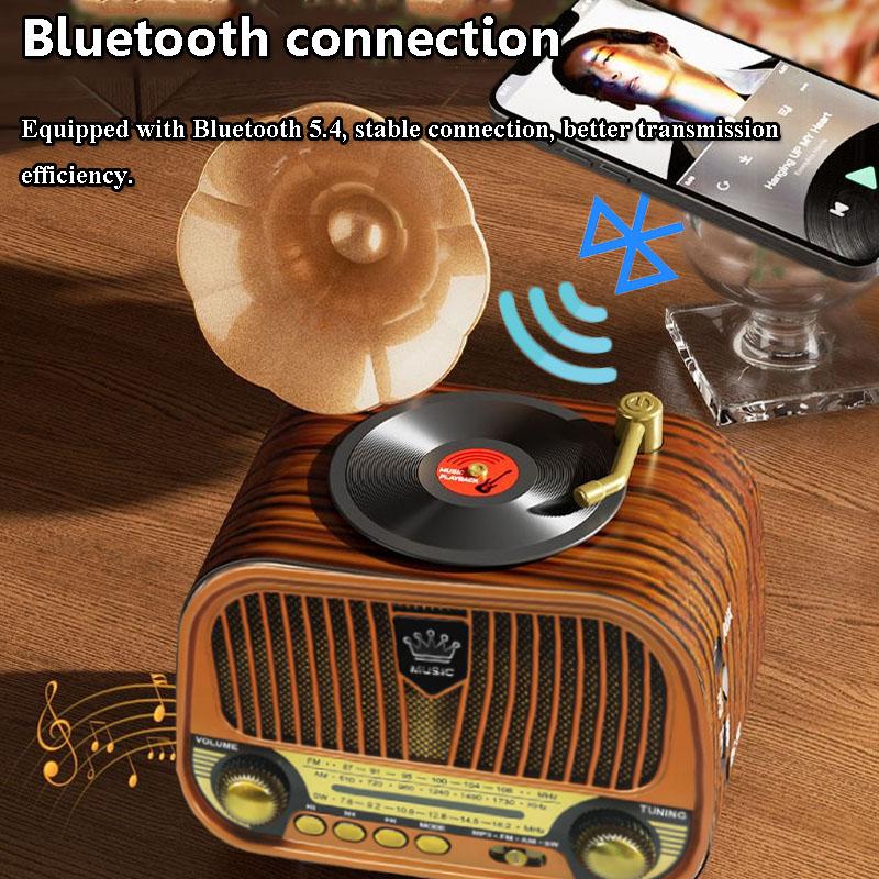 Portable Vintage Full Band Radio Classic Retro DSP FM AM SW Radios Receiver Hifi Bluetooth 5.4 Speaker Music Box Support TF USB