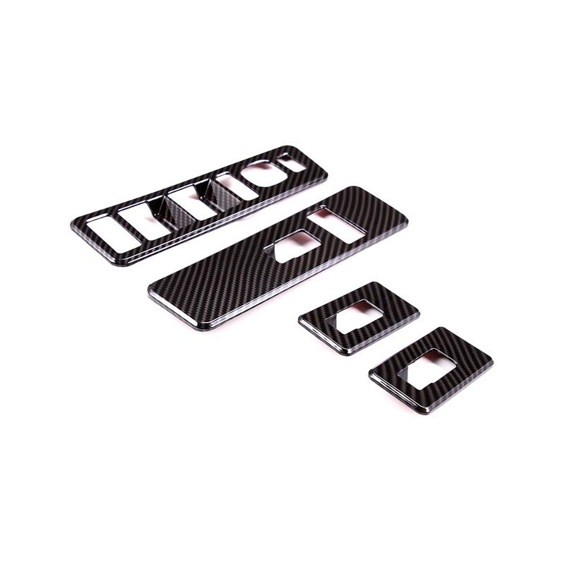 

Car Glass Lift Button Decorative Frame Sticker ABS Carbon Fiber Silver For Hummer H2 2003-2007 Car Interior Accessories