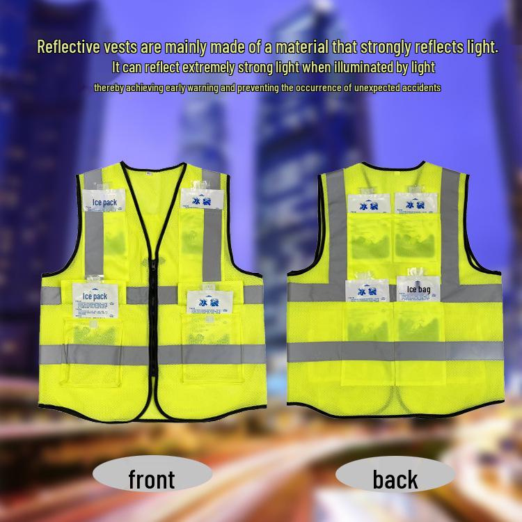 Breathable Reflective Mesh Vest with Ice Pack for Summer