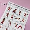 Beginner Workout Wall Art 3Pcs Women's Poster Set, Strength Training Guide for Arms Legs Chair Exercise Hips, Chart Home Gym, Fitness Women