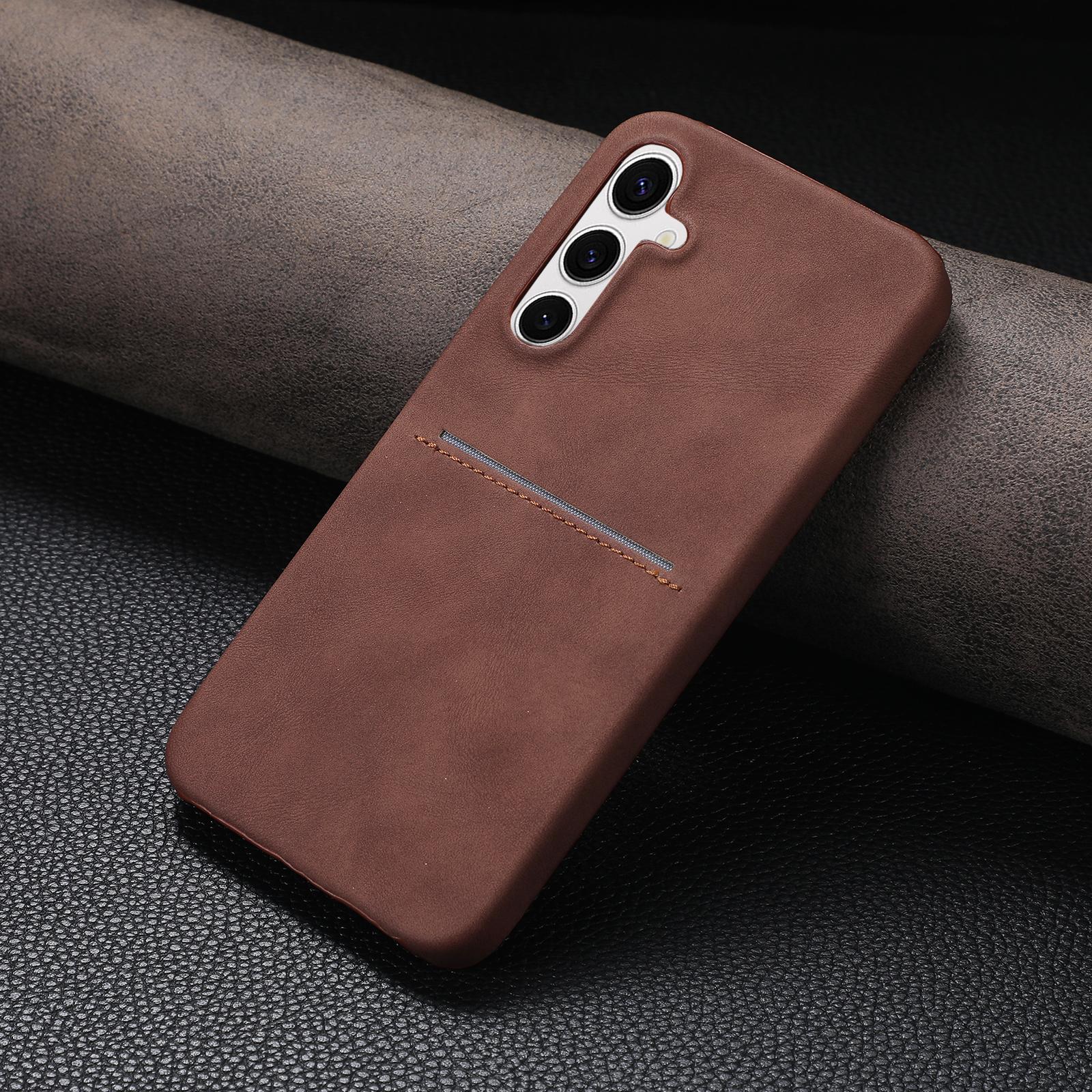 

Card Slot Sheepskin Leather Texture Case For Samsung S26 S25 S24 S23 Ultra A55 A35 A15 A54 A34 Wallet Thin Hard PC Armor Cover Galaxy A54