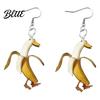 Unique Novelty Garlic Duck Earrings 1 Pair Funny Earrings Garlic/Banana Dangle Drop Creative Cartoon Jewelry for Women Women Cute Acrylic