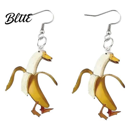 Unique Novelty Garlic Duck Earrings 1 Pair Funny Earrings Garlic/Banana Dangle Drop Creative Cartoon Jewelry for Women Women Cute Acrylic