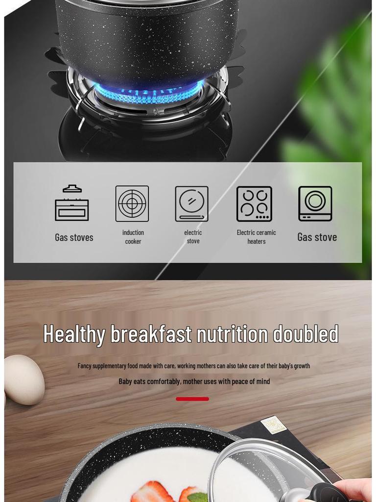 Mini Maifan Stone Milk Pot: All-in-One Ramen, Noodle, Fry, Boil, and Soup Pot for Home Cooking and Kids' Food.