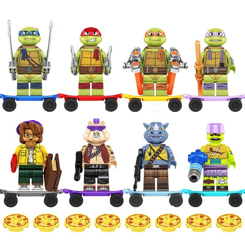Children's Toy Kf6196 Ninja Turtle Da Vinci Building Blocks Abs Plastic Non-electric Diy