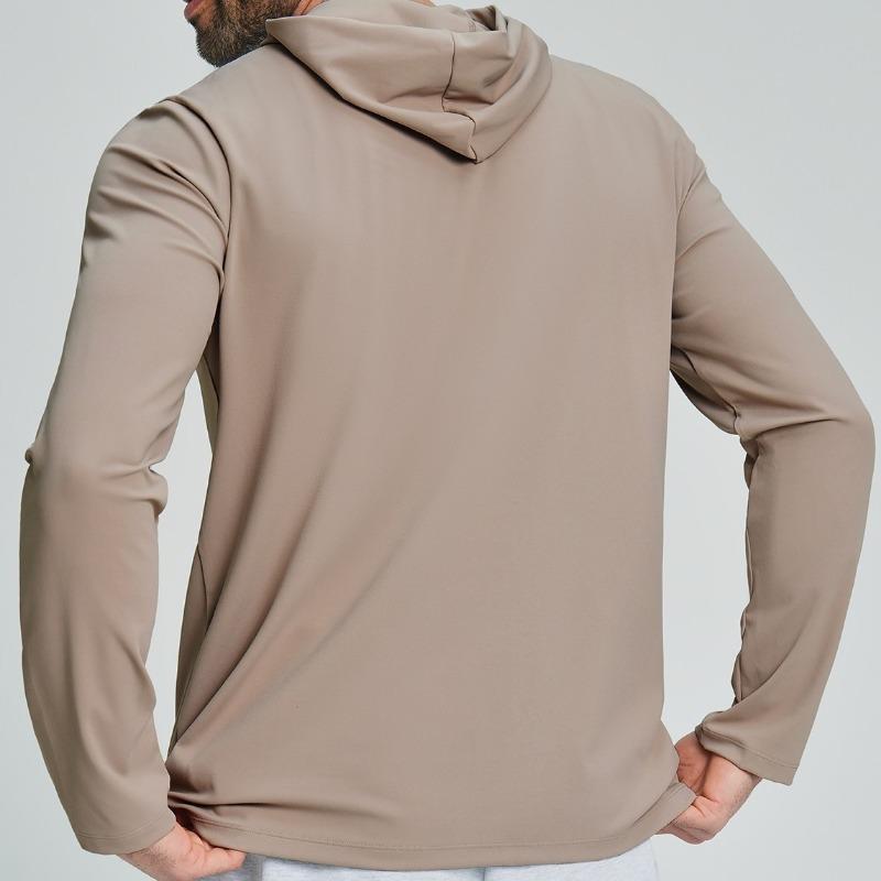 Men S Casual Sports Fitness Hooded Long Sleeve T Shirt
