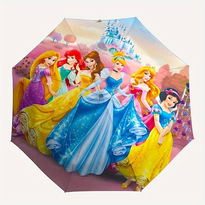 Princesses Castle Automatic Opening and Closing Umbrella, Compact Travel Umbrella, Lightweight and Portable, Suitable for Beach Commuting Bu