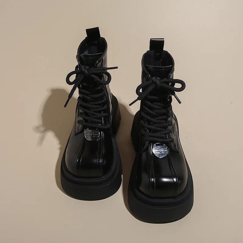 

Белые короткие женские ботинки-трубы на толстом каблуке с боковой молнией, женские ботинки, осень, винтажный элегантный стиль, короткие ботинки, модные зимние ботинки 2025 35 чёрный