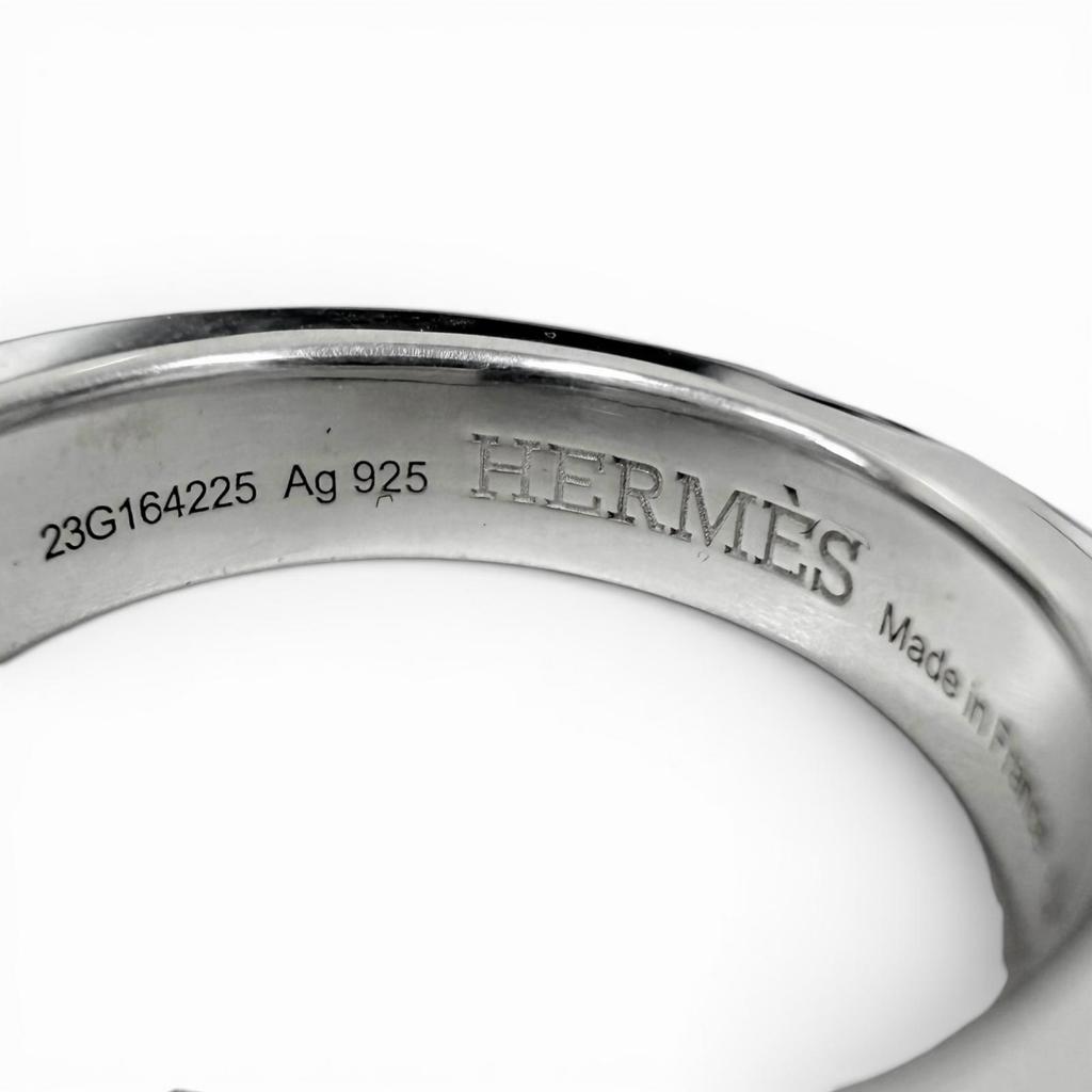Excellent HERMES Ring Ring Clou De Forges Silver AG925 Mens 52 Used