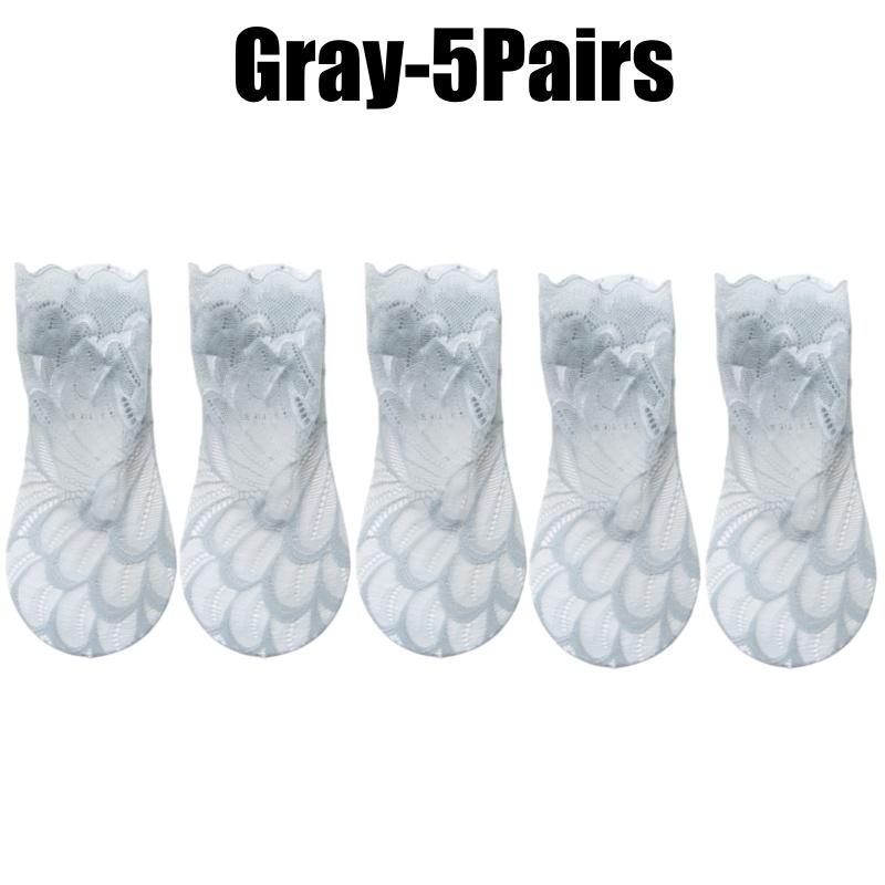Fashion Women Lace Flower Mesh Socks Non-slip Invisible Liner Sock Female Elastic Comfy Thin Breathable Ankle Socks