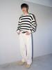 GENERALIDEA Man Striped Cotton Crewneck Knit [Ivory] / Gf1Mkp004