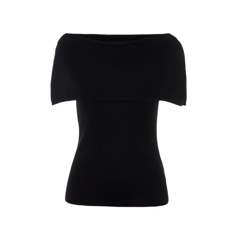 LANCY Tri-Acetate Sleeveless Boat Neck Knit Top M