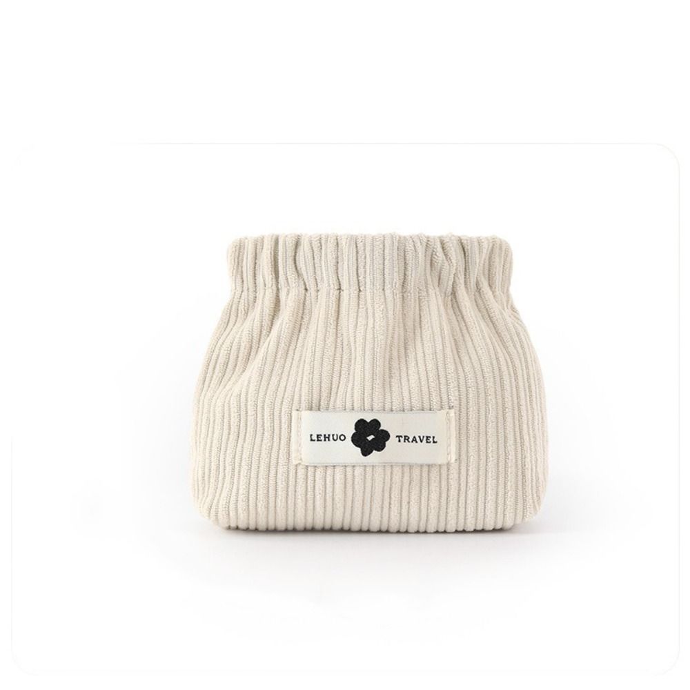 

Flower Lipstick Storage Bag Corduroy Leaf Spring Bag Small Item Bag Mini Cosmetic Bag Girls белый