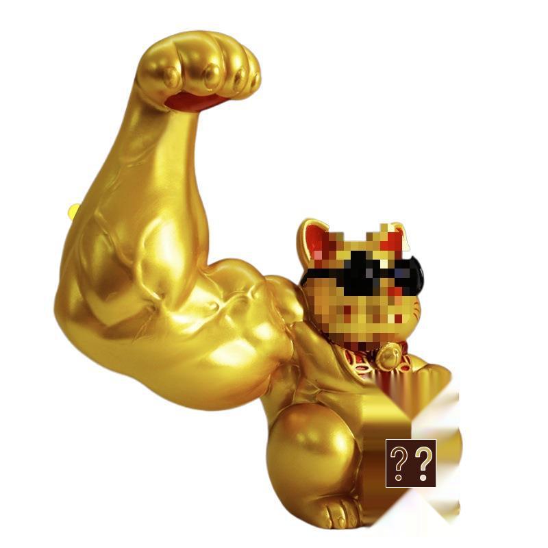Robust Cat Figurine: Strong, Good Luck Welcoming Gift for Shops with Functional Cash Register Ornament
