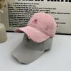 Old ripped burgundy baseball cap retro letter embroidery soft top cap trendy brand street versatile shade