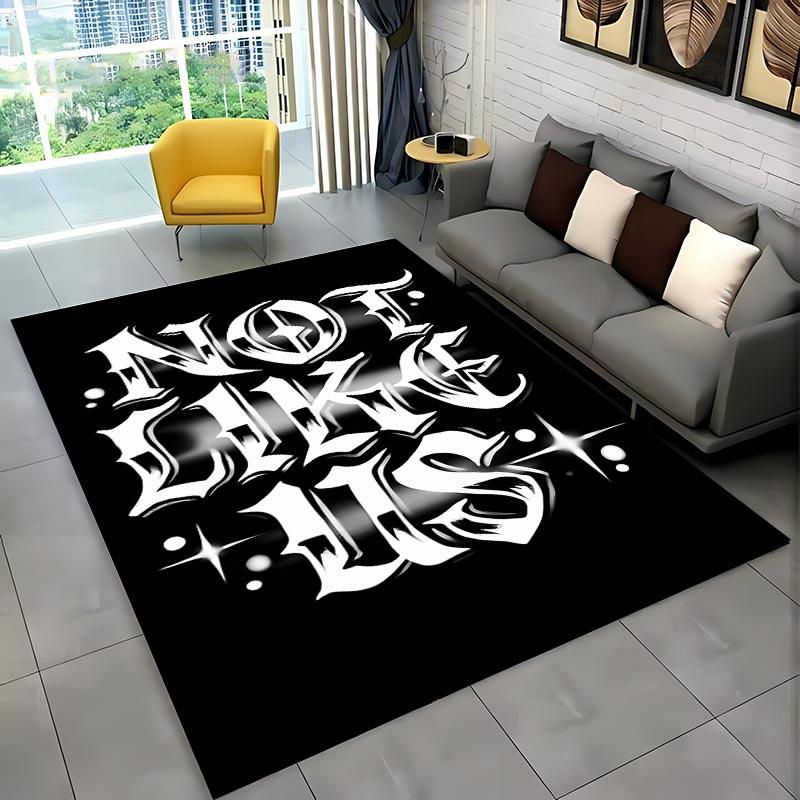 Einige lustige Wörter Schwarz Weiß Farbe Teppich, Wohnzimmer und Schlafzimmer Haushaltsartikel Sofamatten, Fußmatte Boden Anti-Rutsch Teppich, Geschenk