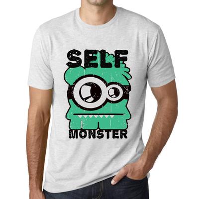 Vintage Tee Shirt for menn Grafisk T-skjorte SELV Monster Vintage White