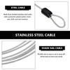3Pcs Wire Rope 2M Braided Stainless Steel Cable Corrosion Resistant Flexible Hard Sturdy for Cable Railing Picture Hanging Crimp