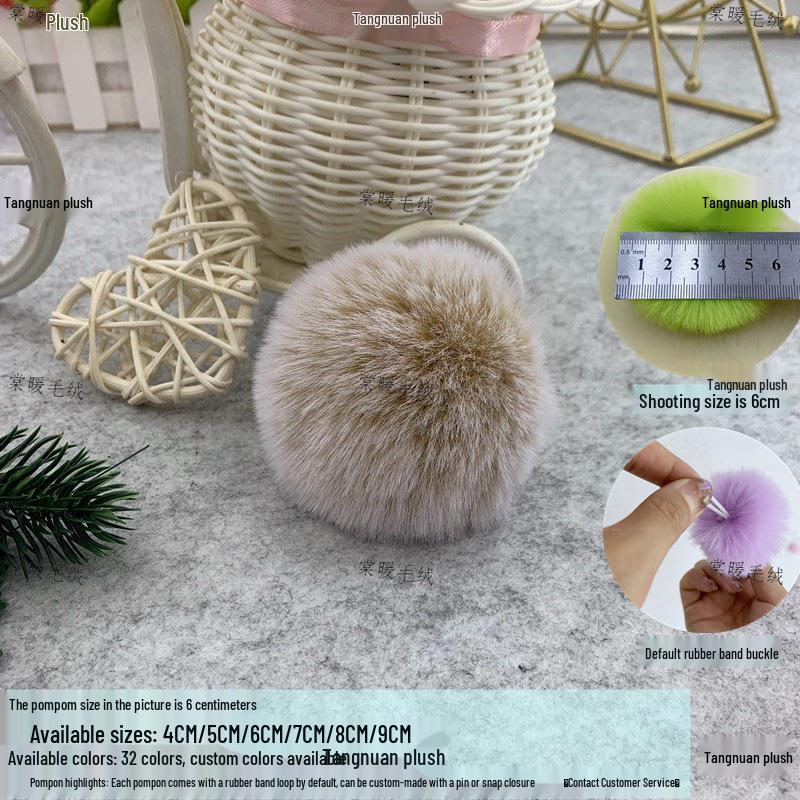 Multi-Color Faux Rabbit Fur Pom Pom for Bags, Clothing, Shoes, and Hats