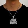 Heißer Verkauf Neues Produkt Vollbesetzter Diamantbuchstabe SELFMADE Legierung Anhänger Personalisiertes Logo Hip Hop Halskette Herrenhalskette